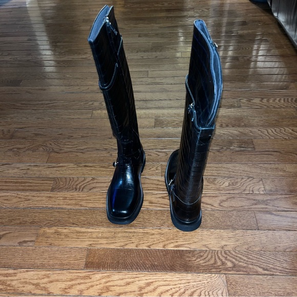 SARTO By Franco Sarto Ainsley Knee High Boot Black Croc Print Women’s Size 8 - Picture 11 of 15